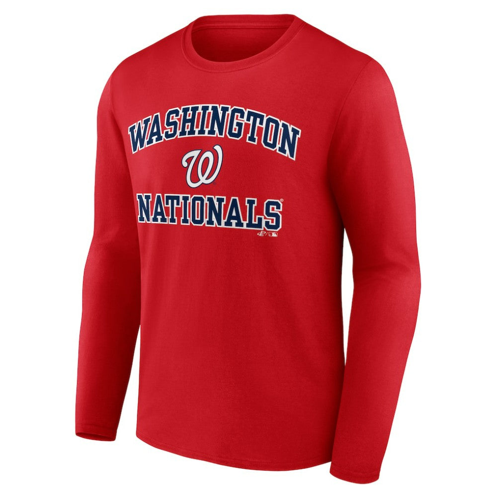Washington Nationals Logo Athletic Heart & Soul Long Sleeve T-Shirt - Red
