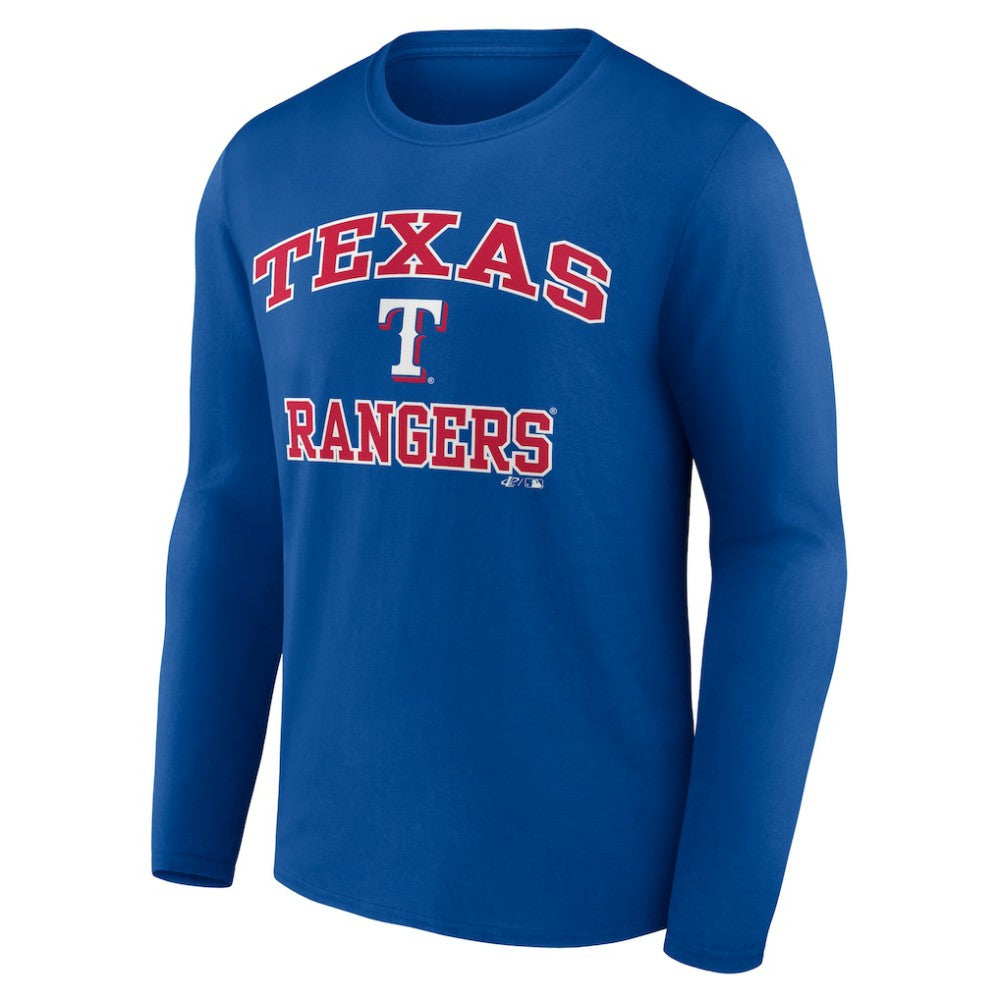 Texas Rangers Logo Athletic Heart & Soul Long Sleeve T-Shirt - Royal