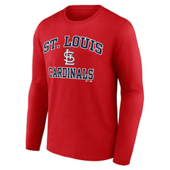 St. Louis Cardinals Logo Athletic Heart & Soul Long Sleeve T-Shirt - Red