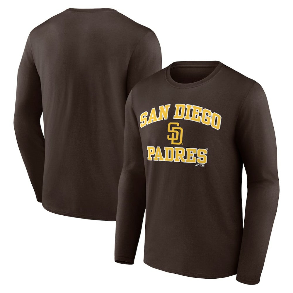 San Diego Padres Logo Athletic Heart & Soul Long Sleeve T-Shirt - Brown