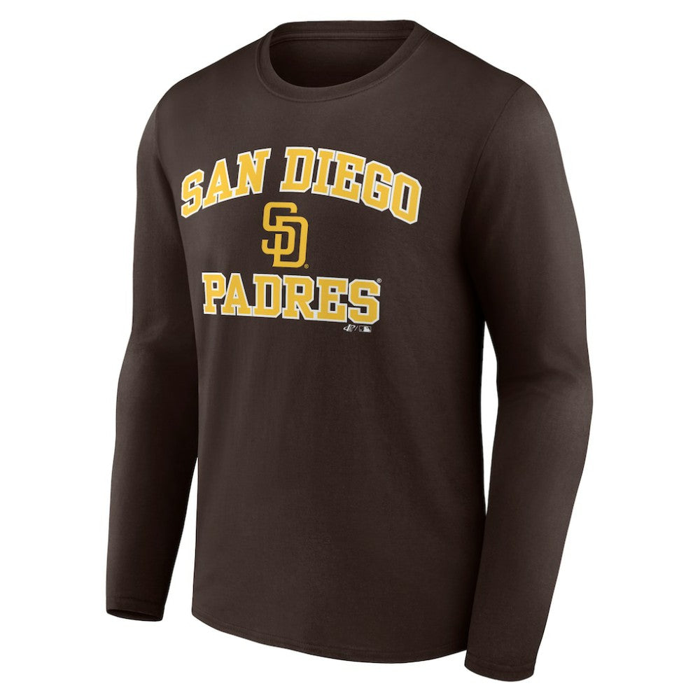 San Diego Padres Logo Athletic Heart & Soul Long Sleeve T-Shirt - Brown