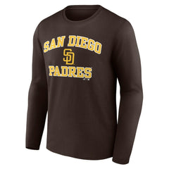 San Diego Padres Logo Athletic Heart & Soul Long Sleeve T-Shirt - Brown