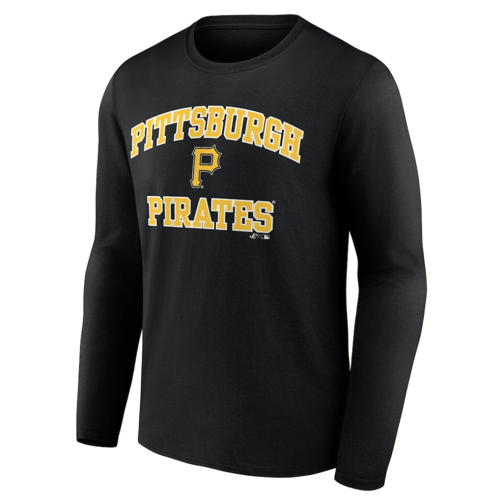 Pittsburgh Pirates Logo Athletic Heart & Soul Long Sleeve T-Shirt - Black