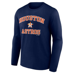 Houston Astros Logo Athletic Heart & Soul Long Sleeve T-Shirt - Navy