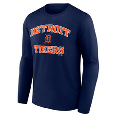Detroit Tigers Logo Athletic Heart & Soul Long Sleeve T-Shirt - Navy