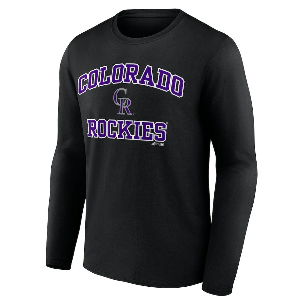 Colorado Rockies Logo Athletic Heart & Soul Long Sleeve T-Shirt - Black