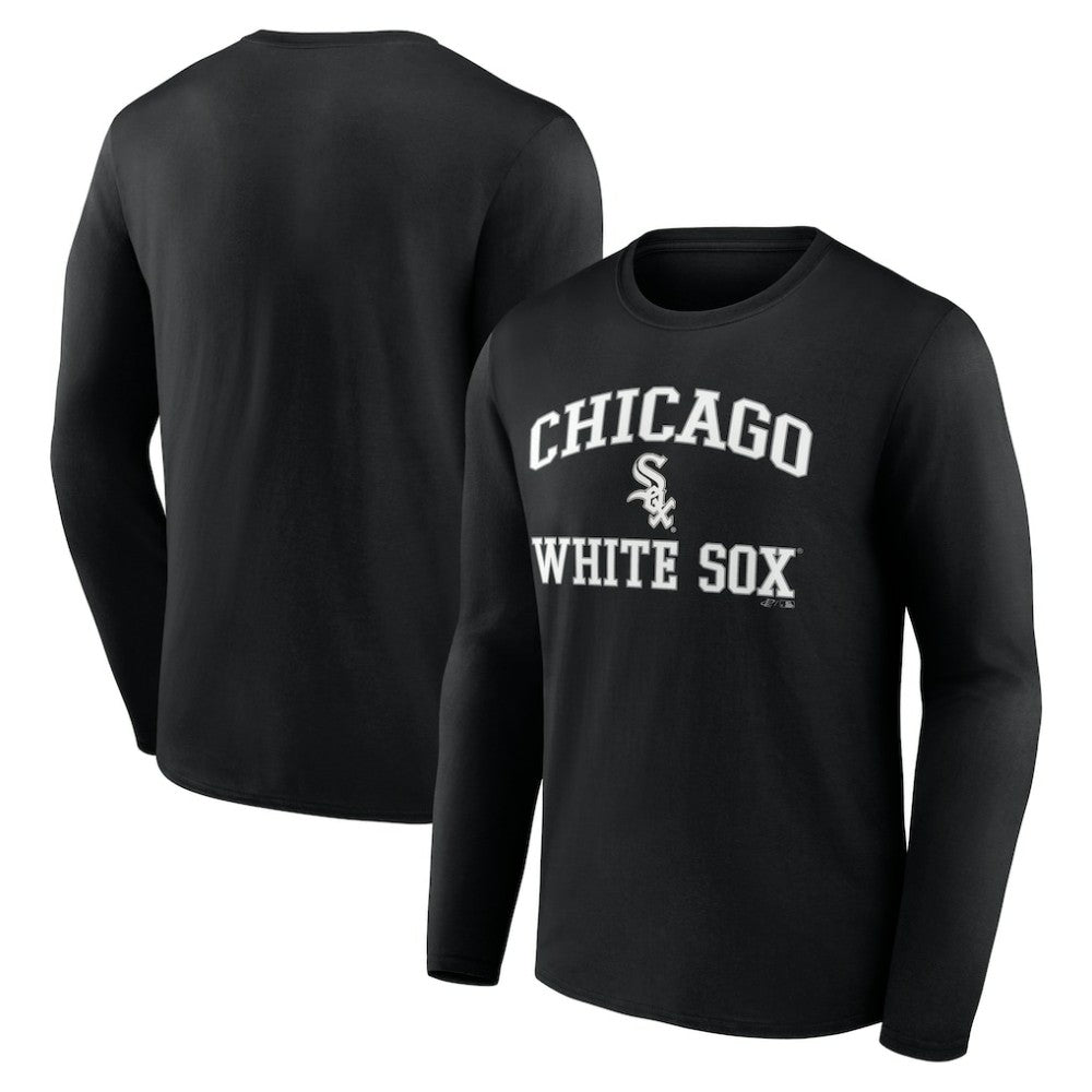 Chicago White Sox Logo Athletic Heart & Soul Long Sleeve T-Shirt - Black