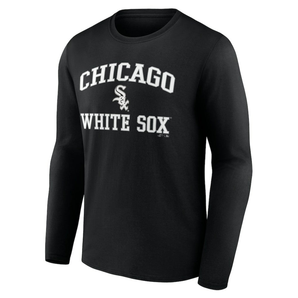 Chicago White Sox Logo Athletic Heart & Soul Long Sleeve T-Shirt - Black