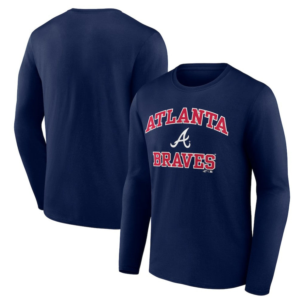 Atlanta Braves Logo Athletic Heart & Soul Long Sleeve T-Shirt - Navy