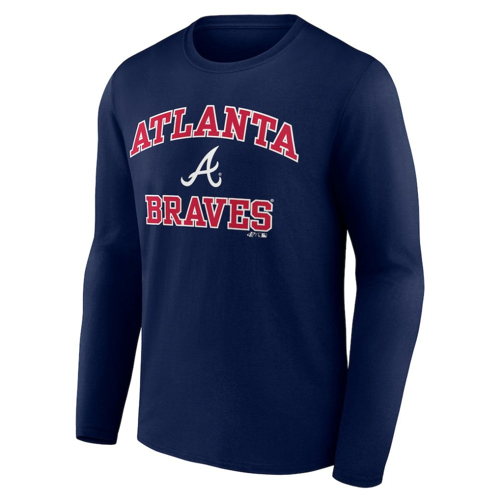 Atlanta Braves Logo Athletic Heart & Soul Long Sleeve T-Shirt - Navy