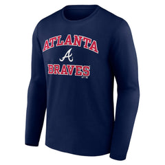 Atlanta Braves Logo Athletic Heart & Soul Long Sleeve T-Shirt - Navy