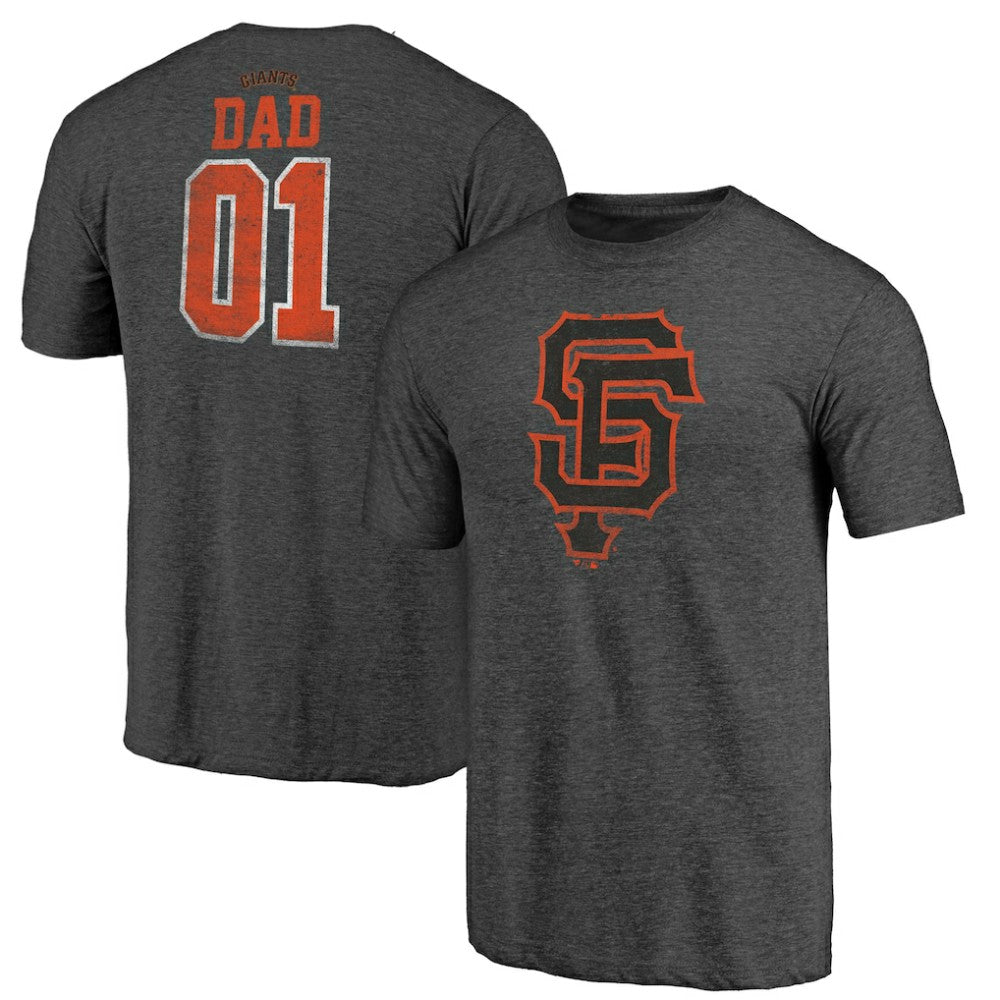 San Francisco Giants Greatest Dad Tri-Blend T-Shirt - Heather Charcoal