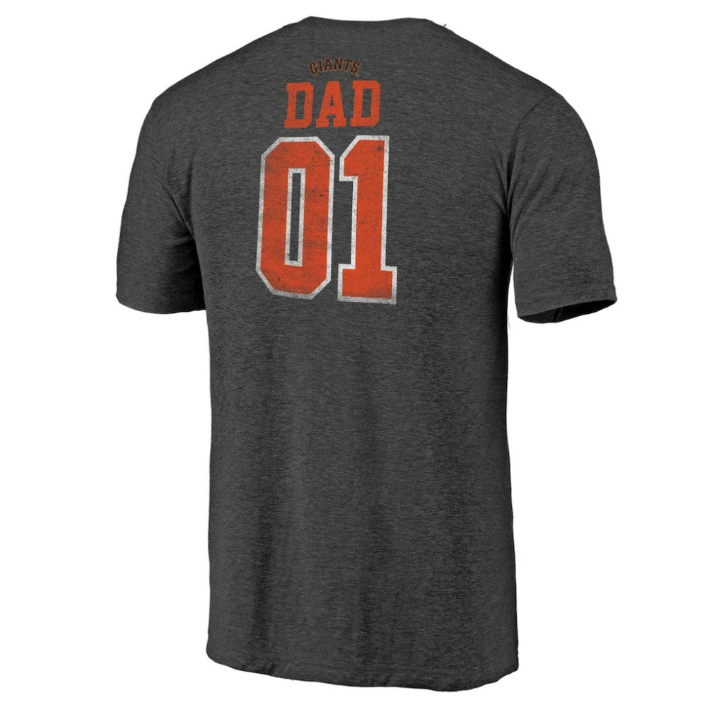 San Francisco Giants Greatest Dad Tri-Blend T-Shirt - Heather Charcoal