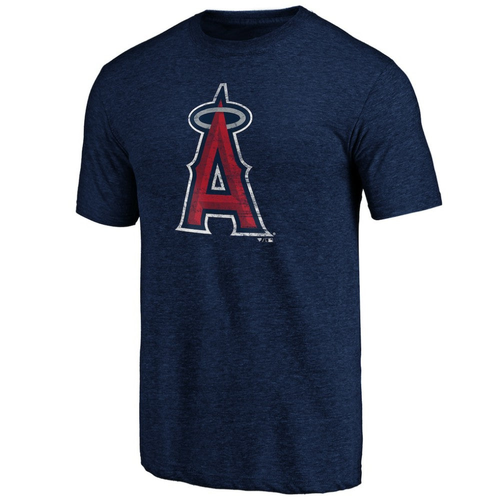 Los Angeles Angels Official Logo Tri-Blend T-Shirt - Heather Navy