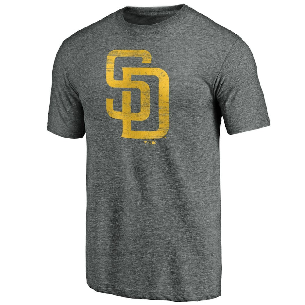 San Diego Padres Official Logo Tri-Blend T-Shirt - Heather Gray