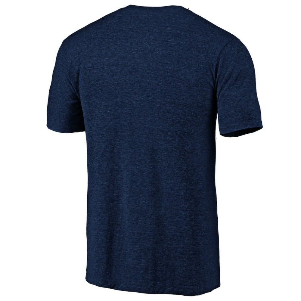 Atlanta Braves Official Logo Tri-Blend T-Shirt - Heather Navy