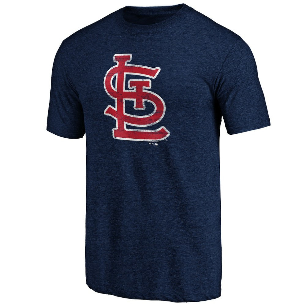 St. Louis Cardinals Official Logo Tri-Blend T-Shirt - Navy