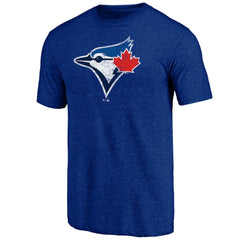 Toronto Blue Jays Official Logo Tri-Blend T-Shirt - Heather Royal