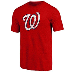 Washington Nationals Official Logo Tri-Blend T-Shirt - Heather Red
