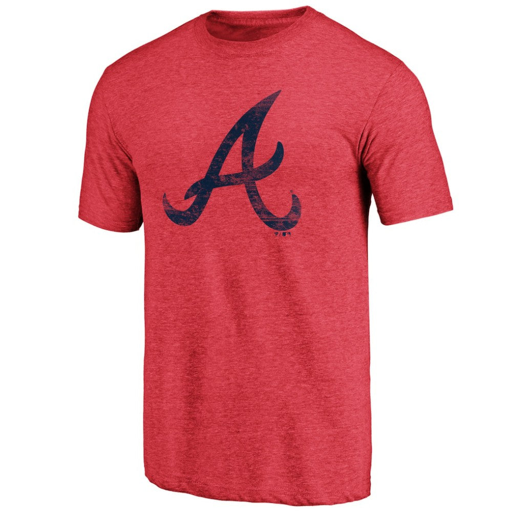 Atlanta Braves Official Logo Tri-Blend T-Shirt - Heather Red