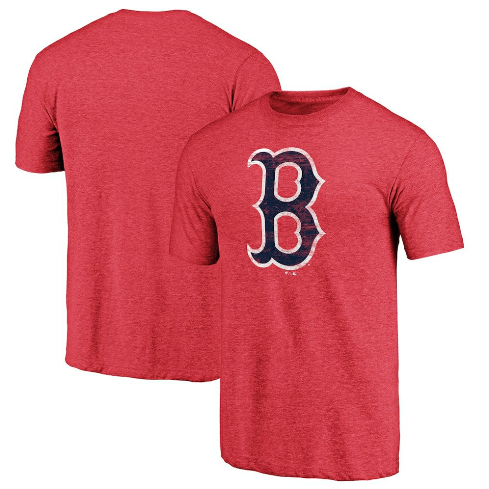 Boston Red Sox Official Logo Tri-Blend T-Shirt - Heather Red