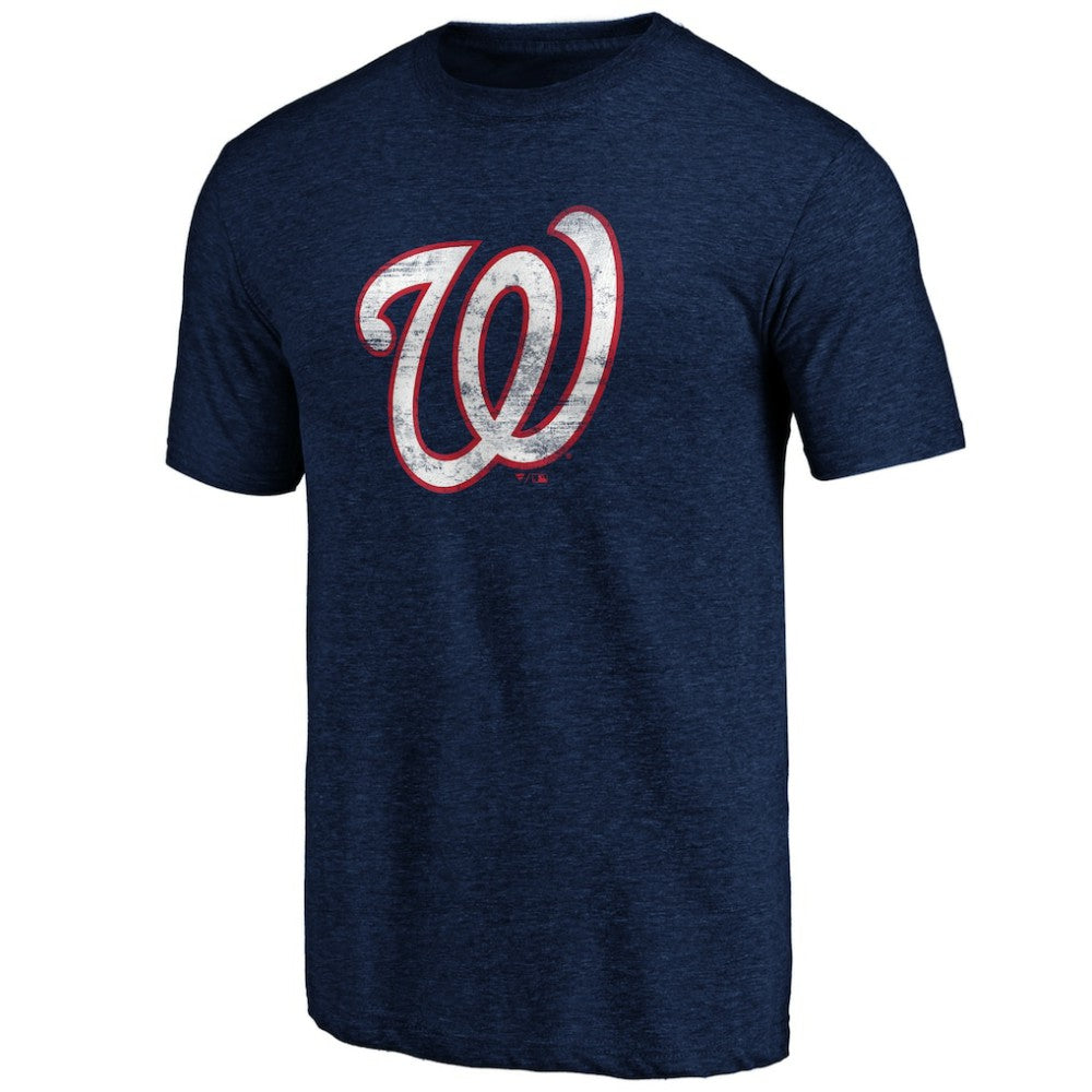 Washington Nationals Official Logo Tri-Blend T-Shirt - Heather Navy