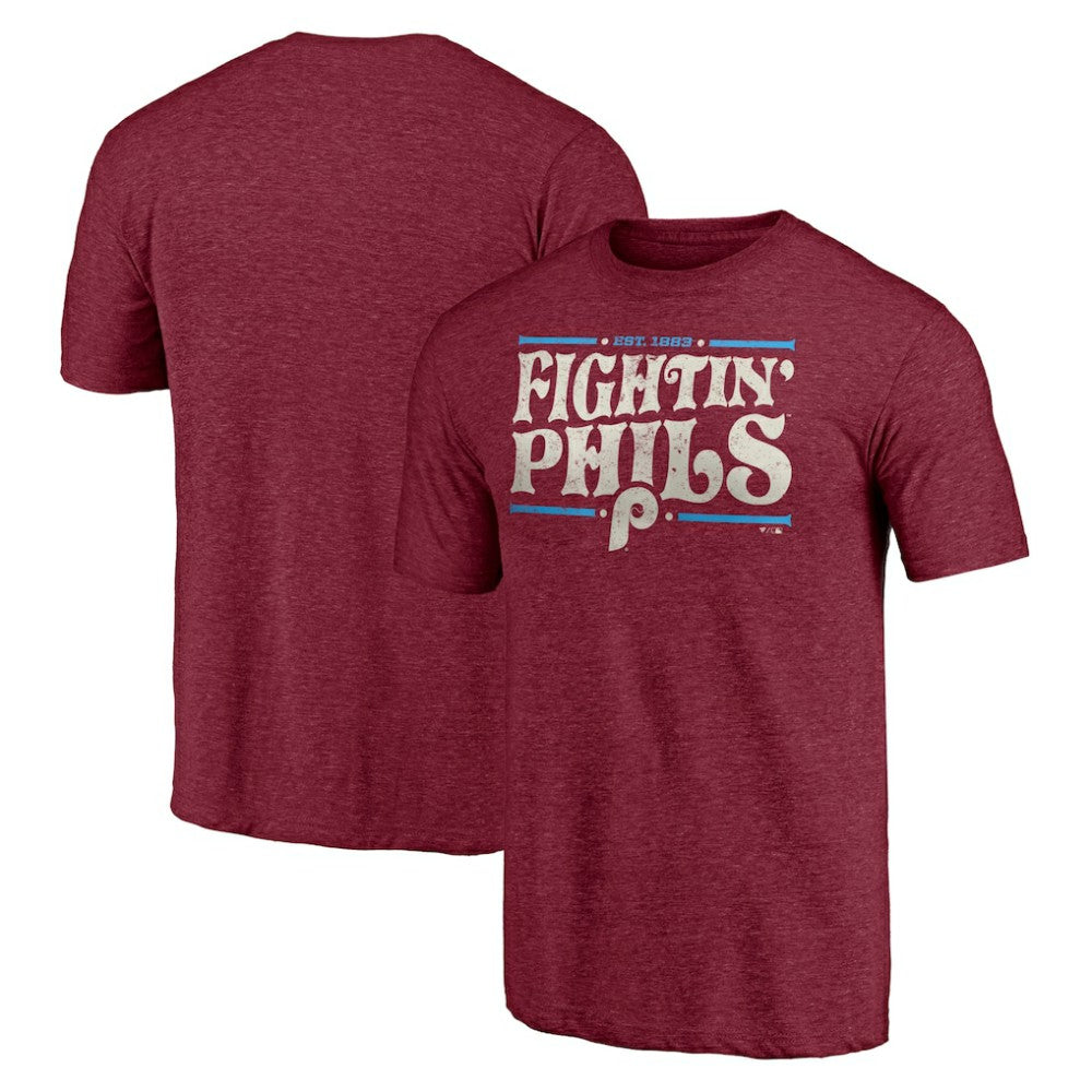 Philadelphia Phillies Hometown Collection Fightin' Phils Tri-Blend T-Shirt - Burgundy