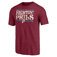 Philadelphia Phillies Hometown Collection Fightin' Phils Tri-Blend T-Shirt - Burgundy