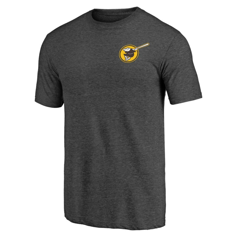 San Diego Padres Hometown Collection Swing Away Tri-Blend T-Shirt - Heather Charcoal