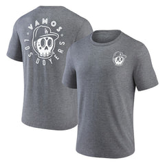 Los Angeles Dodgers Hometown Collection Sugar Skull Tri-Blend T-Shirt - Heather Gray