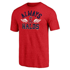 Los Angeles Angels Hometown Collection Always Halos Tri-Blend T-Shirt - Heather Red