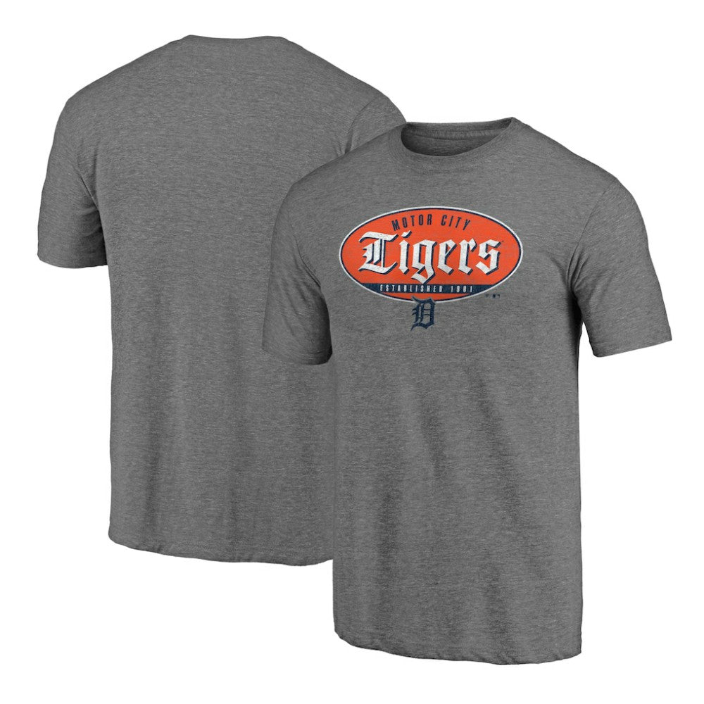 Detroit Tigers Hometown Collection Oil Can Tri-Blend T-Shirt - Heather Gray