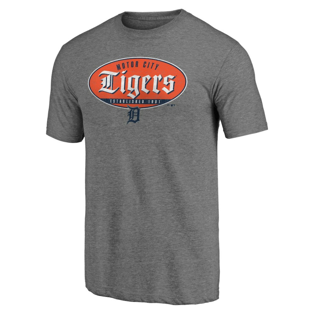 Detroit Tigers Hometown Collection Oil Can Tri-Blend T-Shirt - Heather Gray