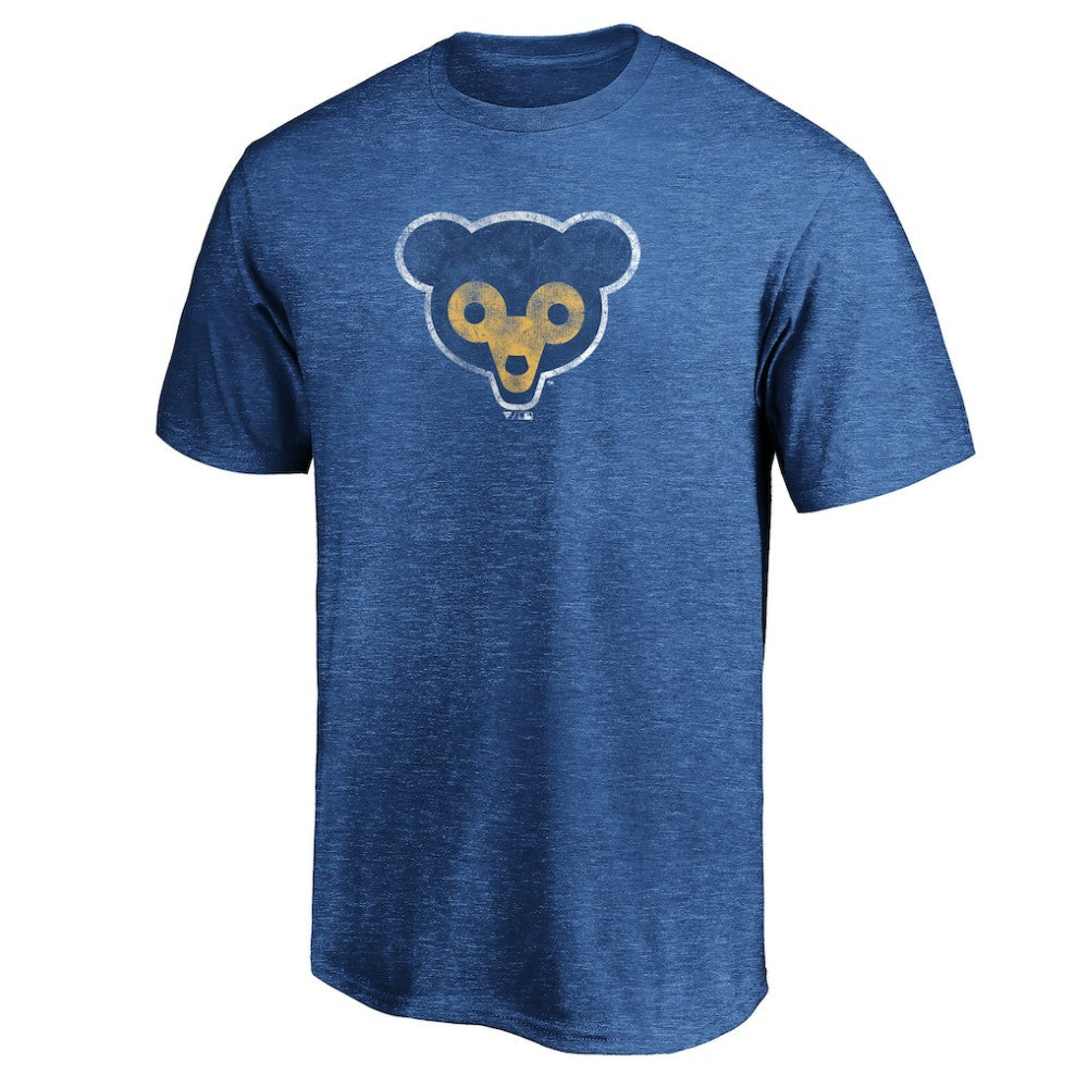 Chicago Cubs Cooperstown Collection Throwback Logo Tri-Blend T-Shirt - Heather Royal