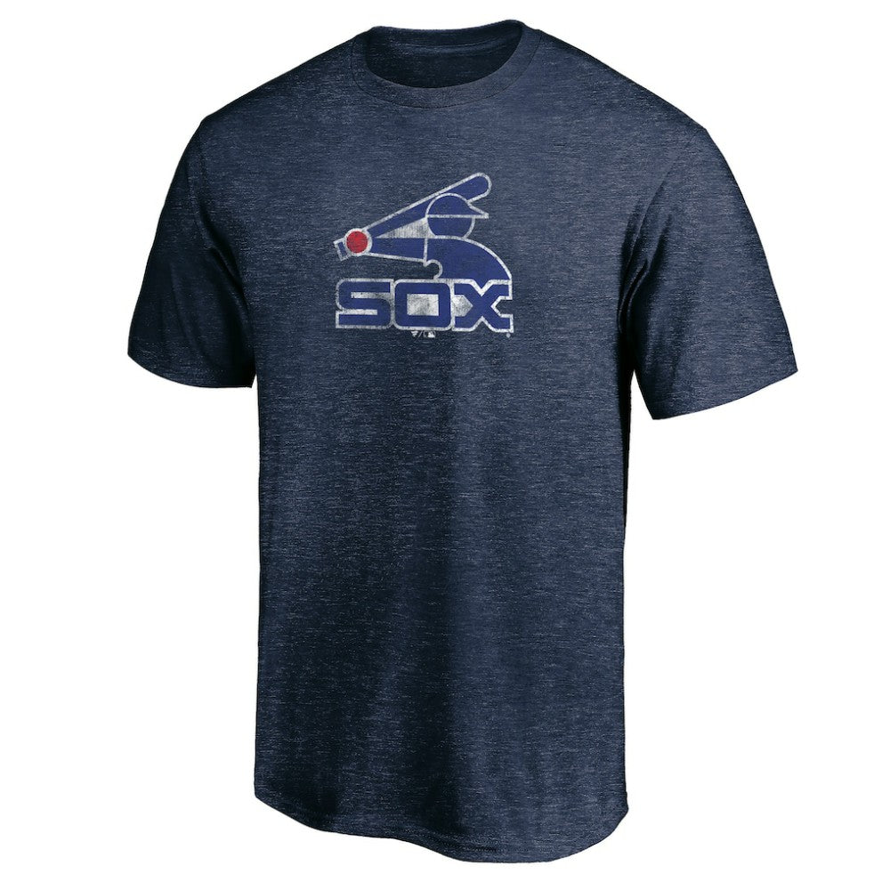 Chicago White Sox Cooperstown Collection Throwback Logo Tri-Blend T-Shirt - Navy
