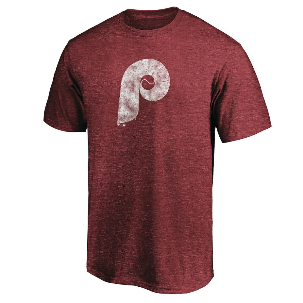 Philadelphia Phillies Cooperstown Collection Throwback Logo Tri-Blend T-Shirt - Burgundy