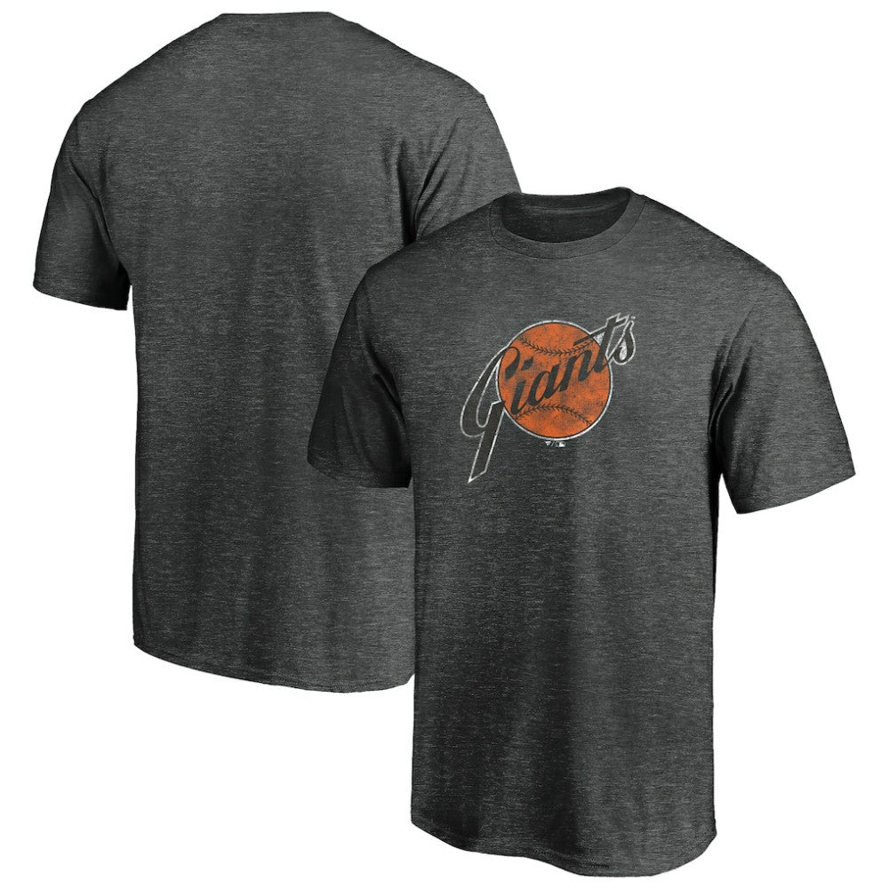 San Francisco Giants Cooperstown Collection Throwback Logo Tri-Blend T-Shirt - Heather Charcoal