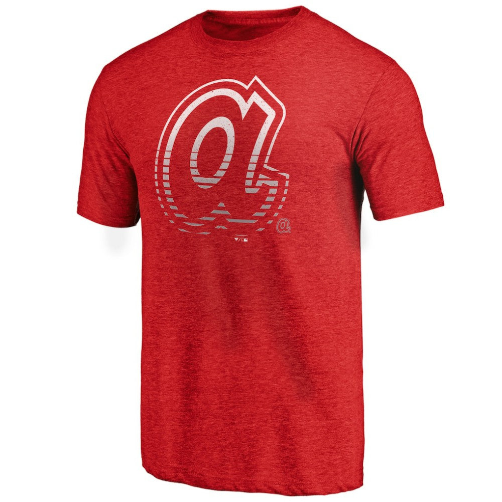 Atlanta Braves Cooperstown Collection Logo Tri-Blend T-Shirt - Heather Red