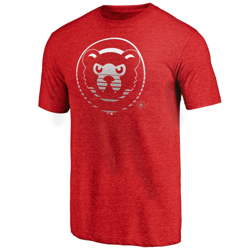Chicago Cubs Cooperstown Collection Logo Tri-Blend T-Shirt - Heather Red