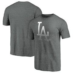 Los Angeles Dodgers Cooperstown Collection Logo Tri-Blend T-Shirt - Heather Gray