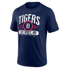 Detroit Tigers Badge of Honor Tri-Blend T-Shirt - Heather Navy