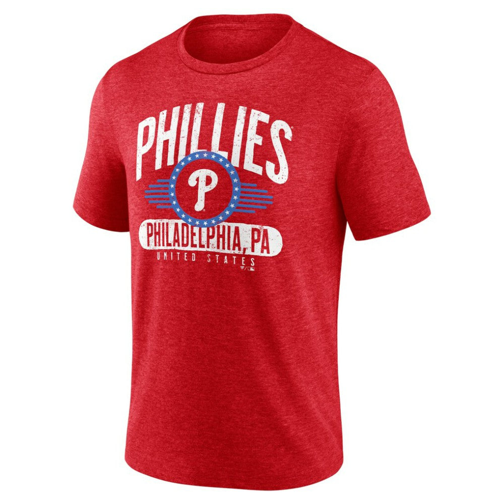 Philadelphia Phillies Badge of Honor Tri-Blend T-Shirt - Heather Red