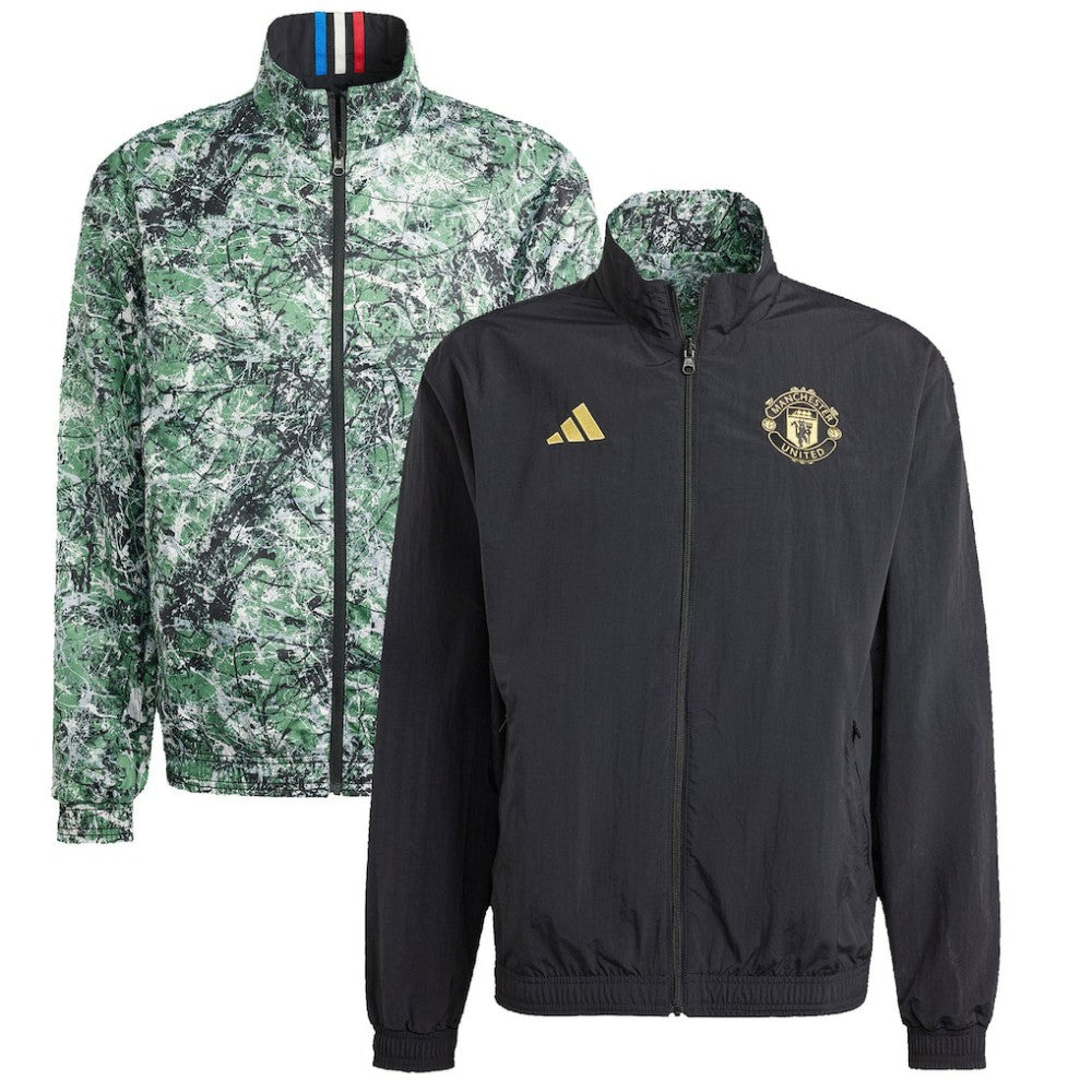Manchester United x Stone Roses Originals 2023/24 Reversible Anthem Full-Zip Jacket - Black | Adidas shop