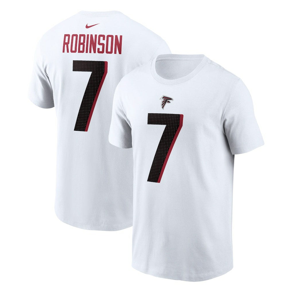 Bijan Robinson Atlanta Falcons Player Name & Number T-Shirt - White | Nike sale