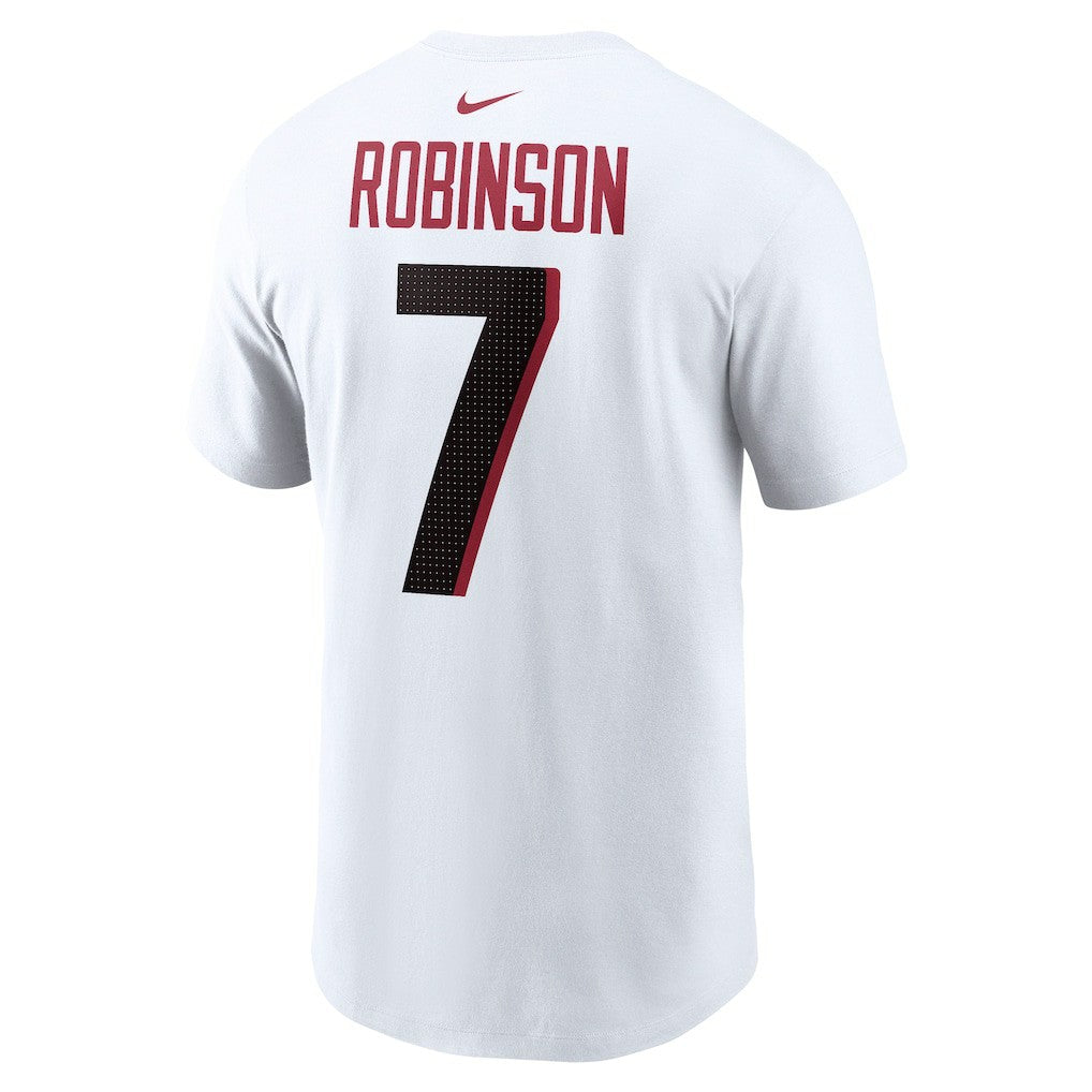 Bijan Robinson Atlanta Falcons Player Name & Number T-Shirt - White | Nike sale