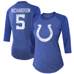 Anthony Richardson Indianapolis Colts Majestic Threads Women's Player Name & Number Tri-Blend 3/4-Sleeve Fitted T-Shirt - Royal online