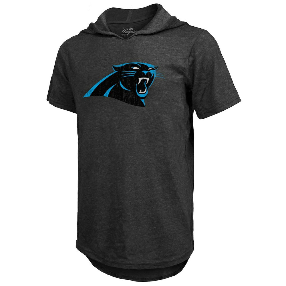 Bryce Young Carolina Panthers Majestic Threads Player Name & Number Tri-Blend Slim Fit Hoodie T-Shirt - Black on sale