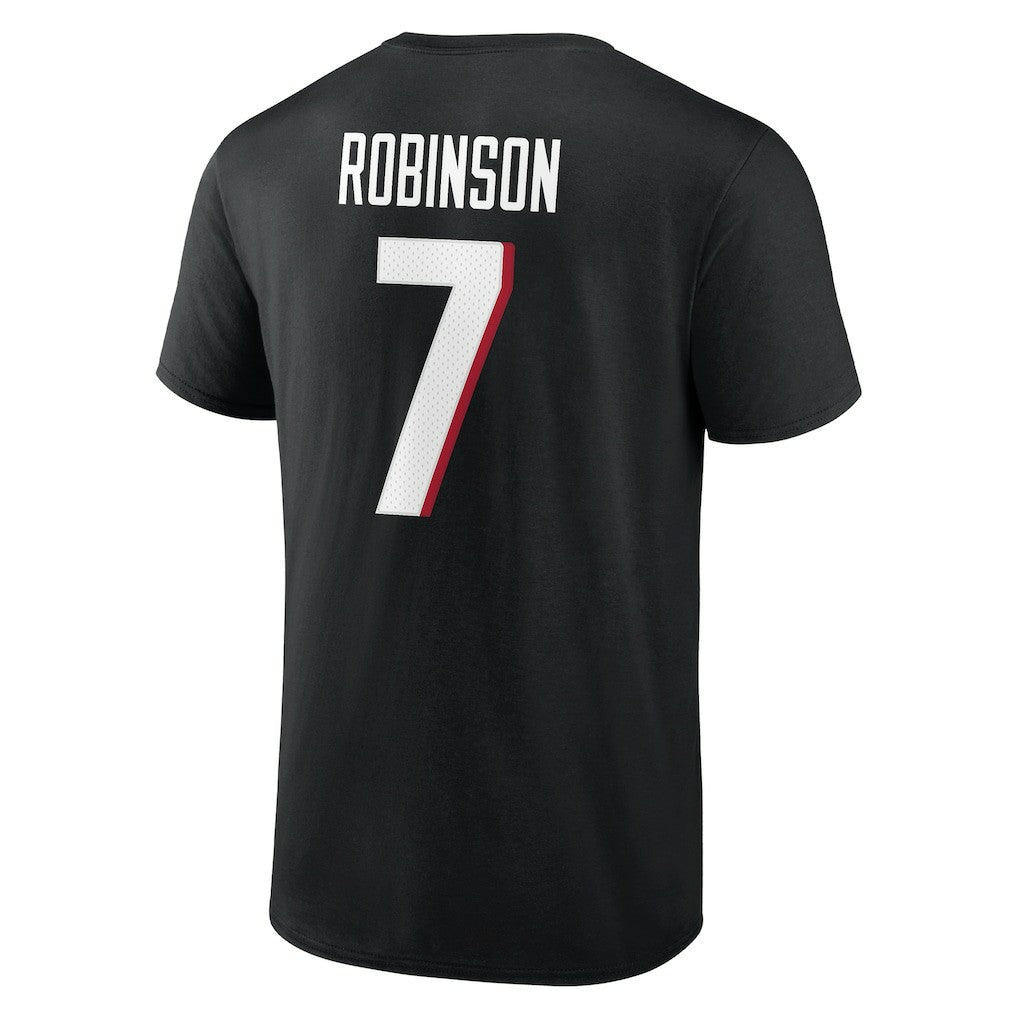 Bijan Robinson Atlanta Falcons Icon Name & Number T-Shirt - Black on sale
