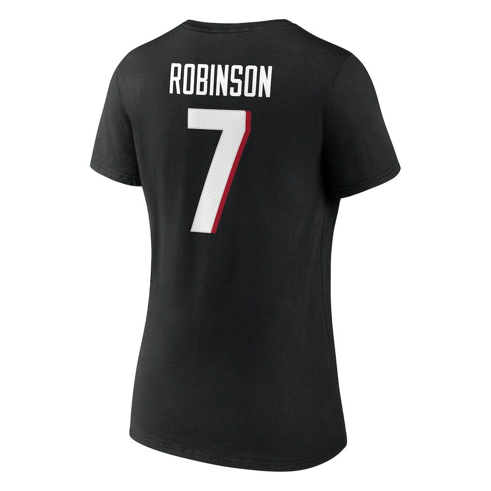 Bijan Robinson Atlanta Falcons Women's Icon Name & Number V-Neck T-Shirt - Black outlet