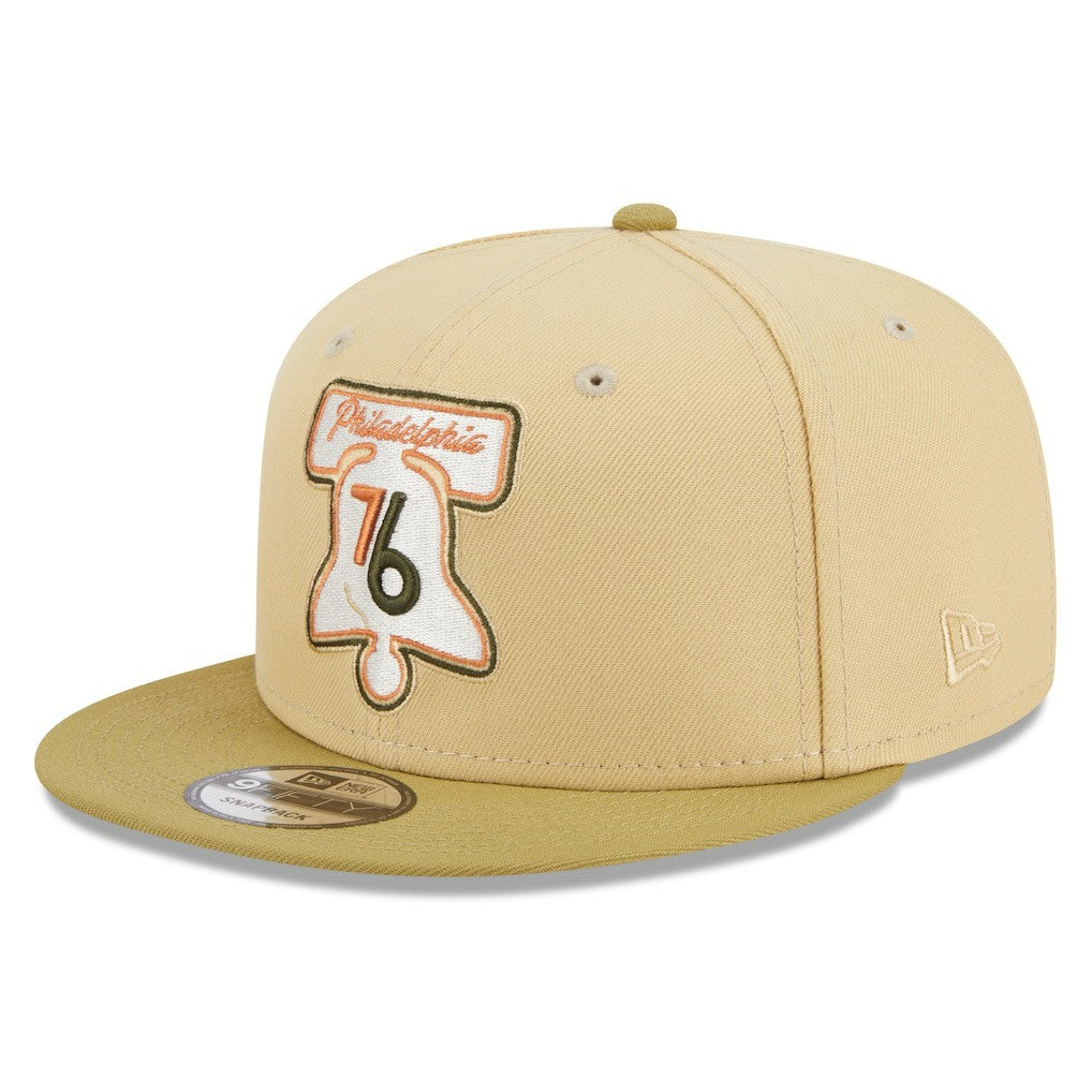 Philadelphia 76ers Green Collection Repreve 9FIFTY Snapback Hat - Khaki/Tan | New Era sale